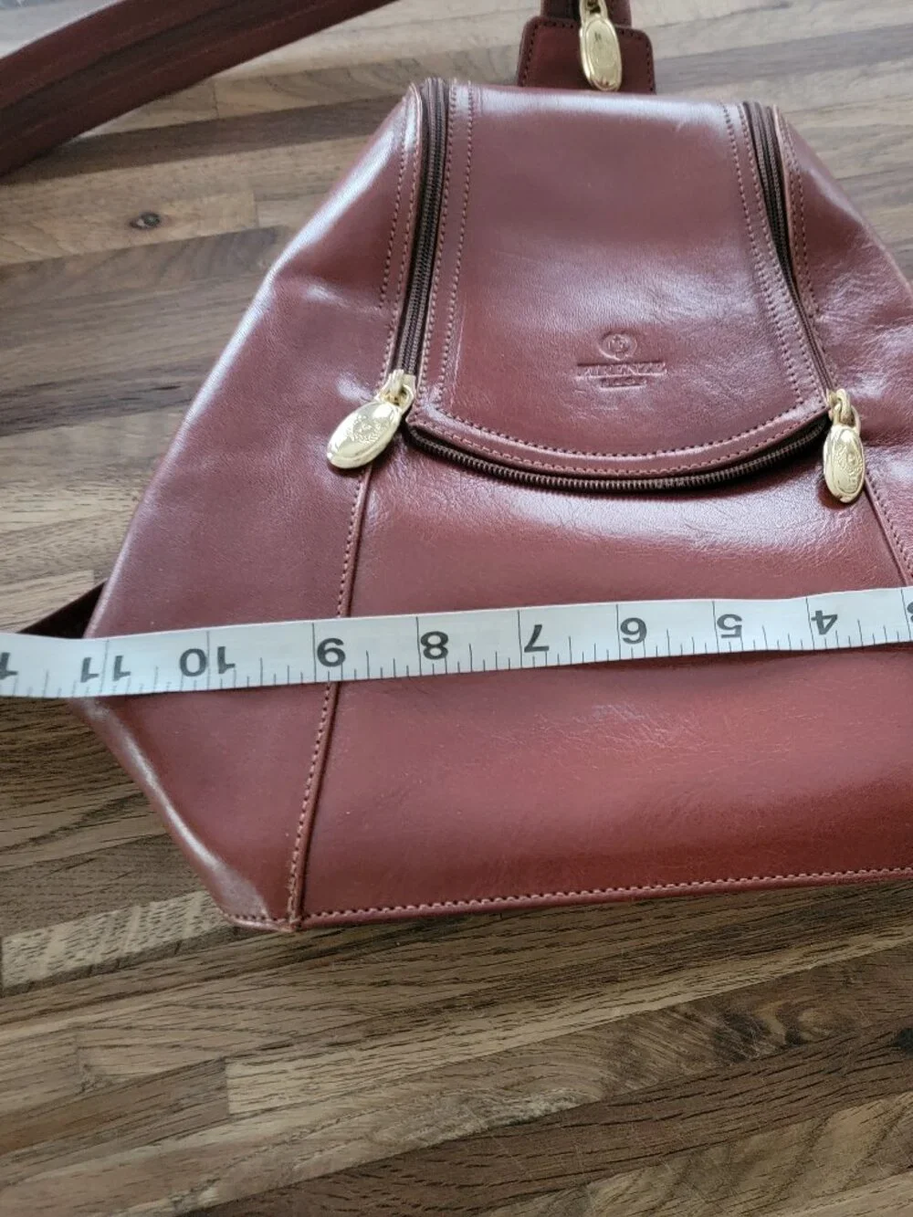 Firenze Bags Oxblood Red Leather Backpack Made in Italy